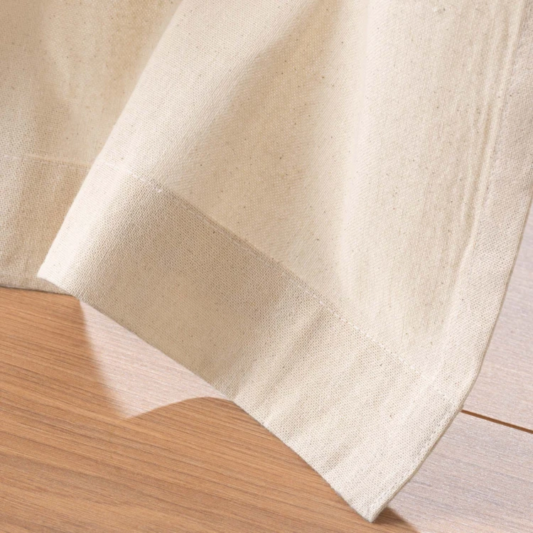 Poly-katoenen vitrage met decoratieve strook