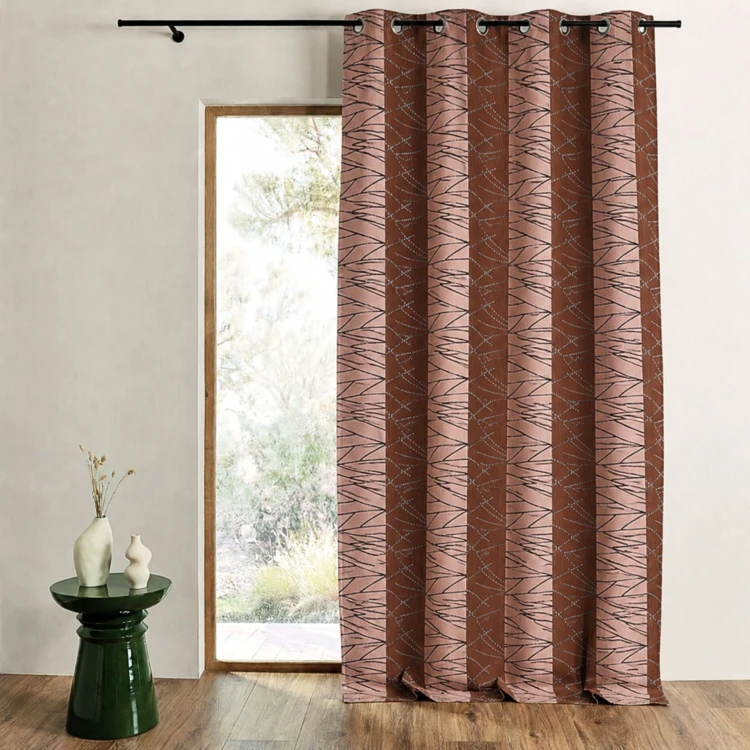 Rideau tamisant en jacquard à rayures verticales design