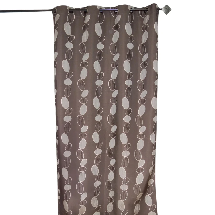Brauner Jacquard-Vorhang mit Kieselsteinmuster