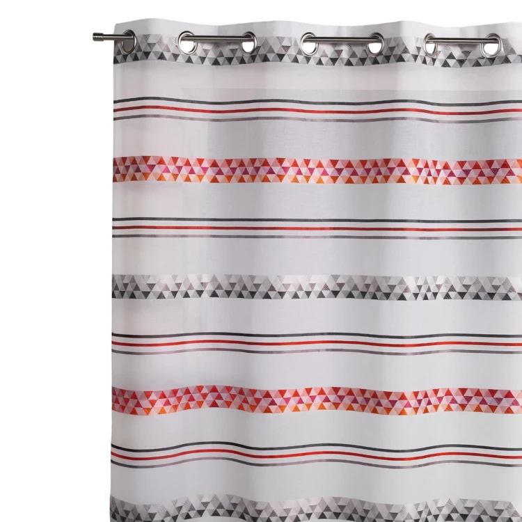 Cortina de jacquard com riscas geométricas