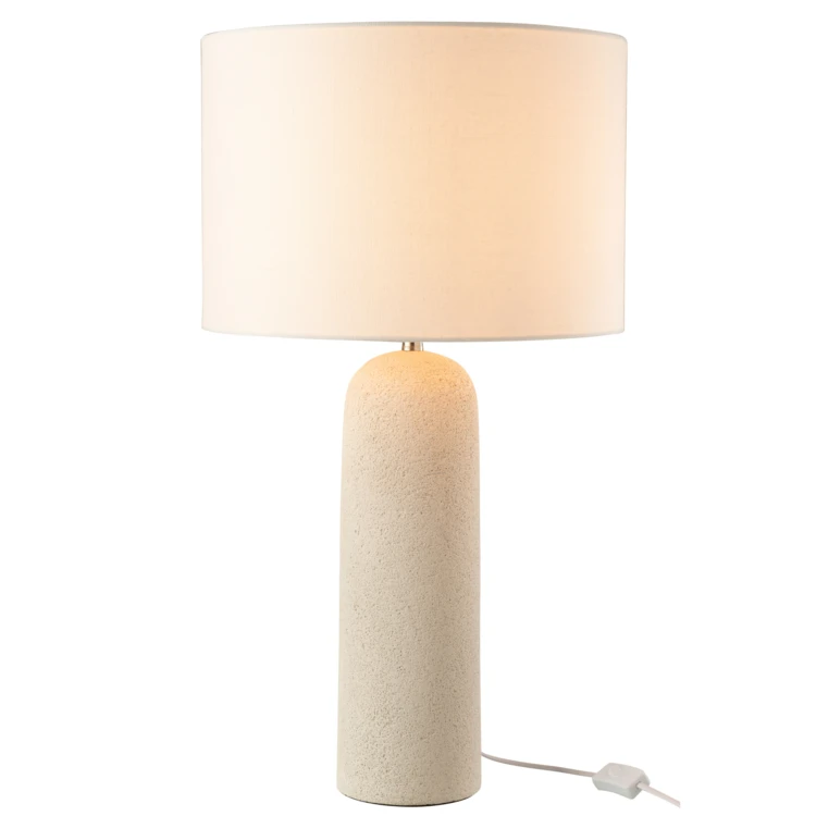 Stehlampe aus Terrakotta und Leinen