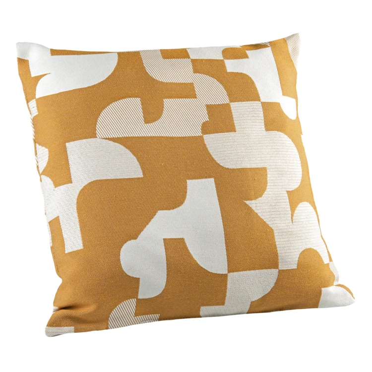 Coussin jacquard géométrique texturé rétro
