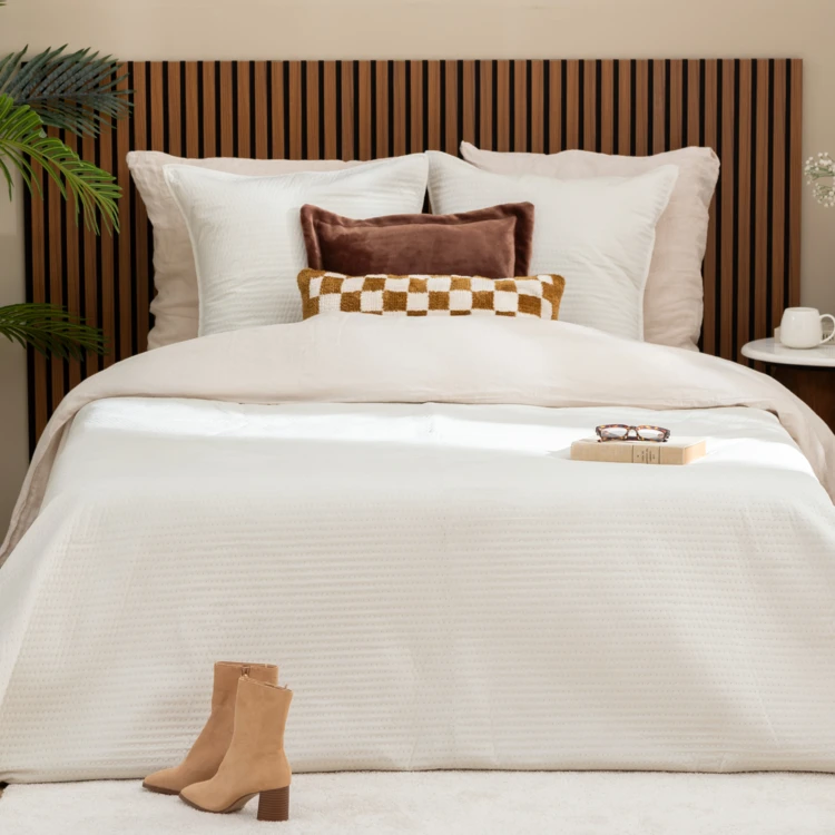Dessus de lit matelassé avec 2 taies assorties