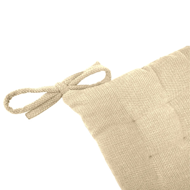 Almofada de cadeira acolchoada em veludo chenille com laços