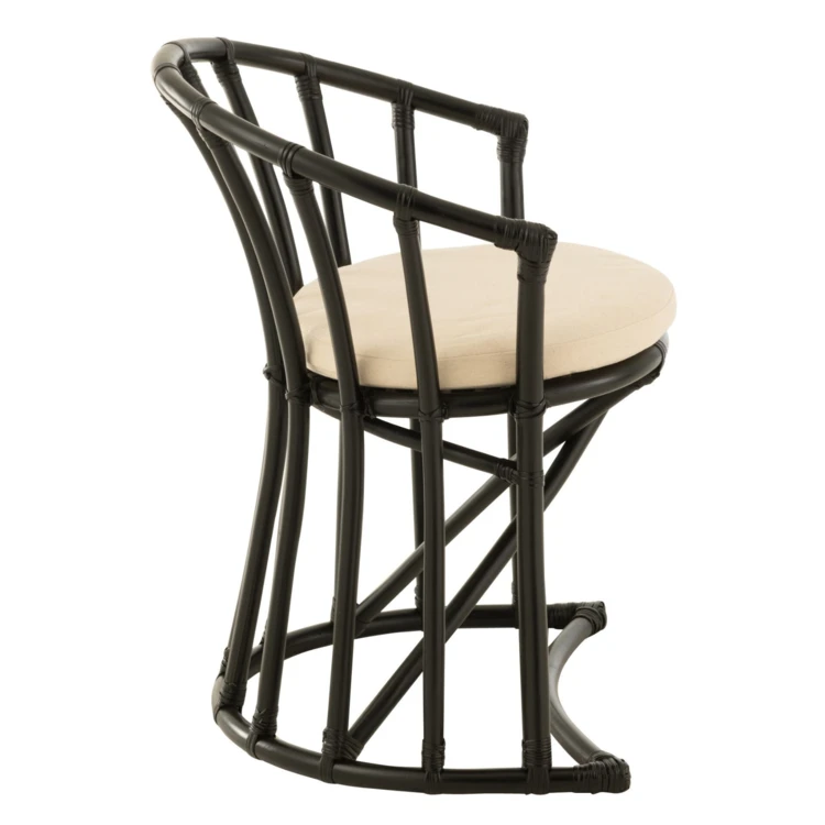 Chaise en rotin avec coussin