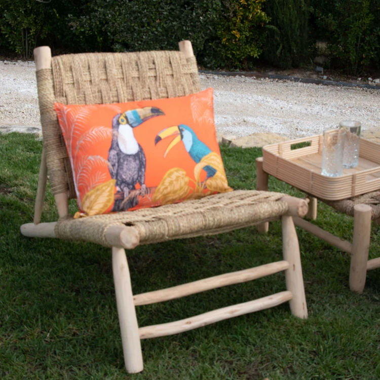 Coussin extérieur déperlant toucan
