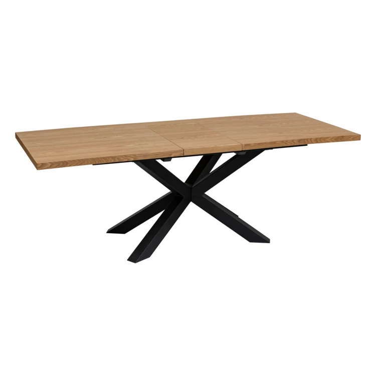 Table à manger extensible aspect bois avec piètement croisé