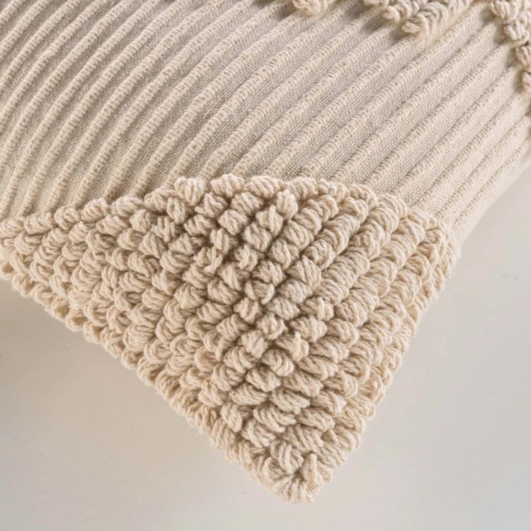 Coussin déhoussable en poly-coton à motif texturé