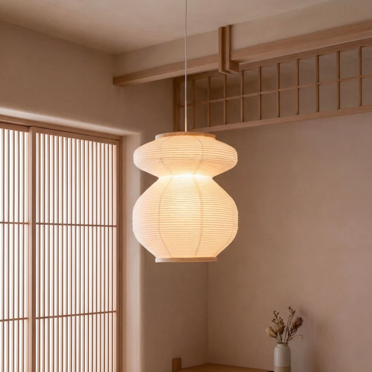 Luminária suspensa em papel escultural