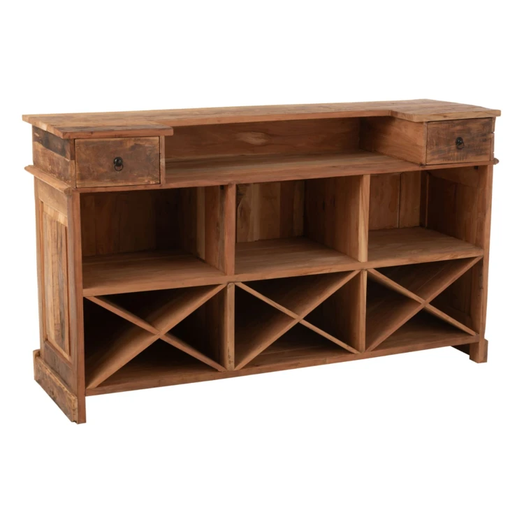 Bar en bois rangements multiples