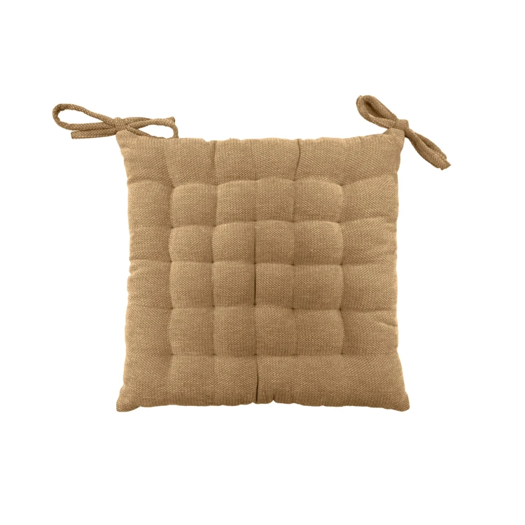 Almofada de cadeira acolchoada em veludo chenille com laços