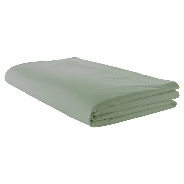 Drap plat piqué uni en percale de coton