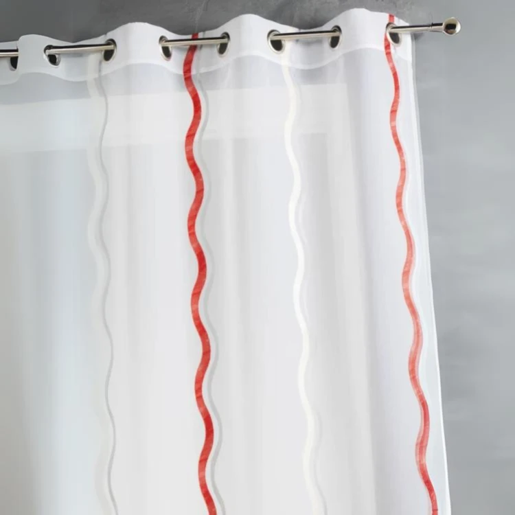 Tenda trasparente jacquard a righe verticali ondulate