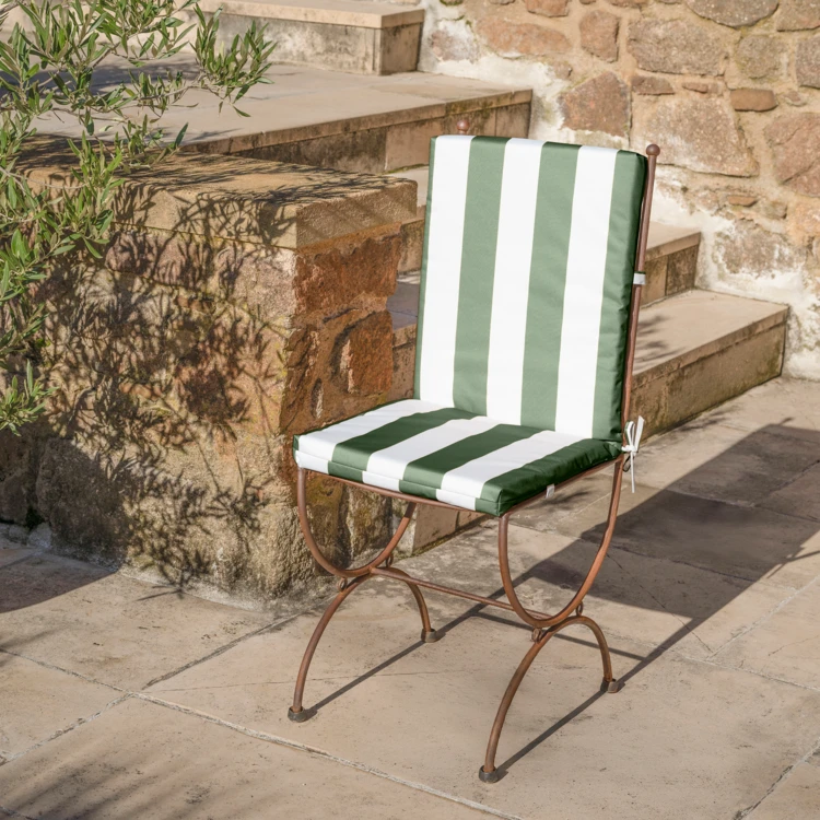 Coussin de fauteuil assise et dossier imperméable  à rayures ARCACHON