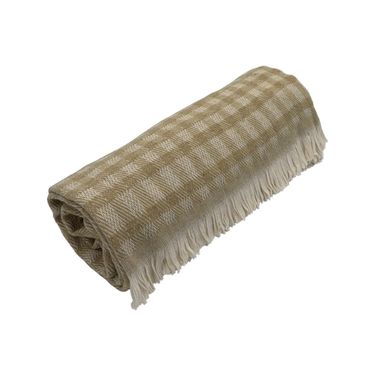 Plaid jacquard vichy en coton