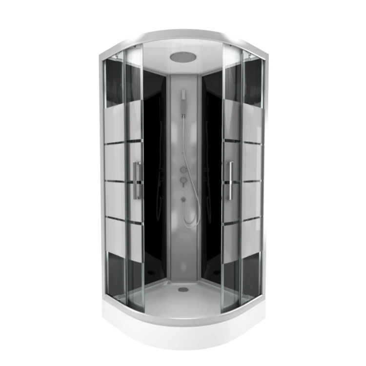 Cabine de douche 1/4 de cercle avec portes coulissantes