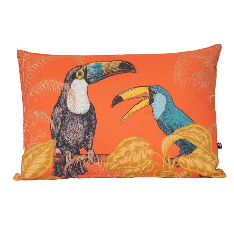 Coussin extérieur déperlant toucan