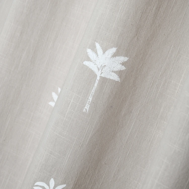 Rideau motifs palmier brodés