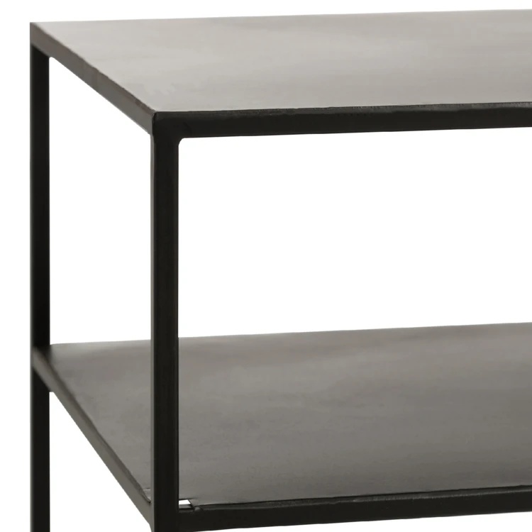 Console rettangolare con 2 ripiani in metallo