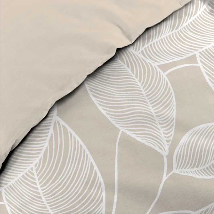 Juego de sábanas de 3 piezas de algodón con estampado de hojas + fundas de almohada
