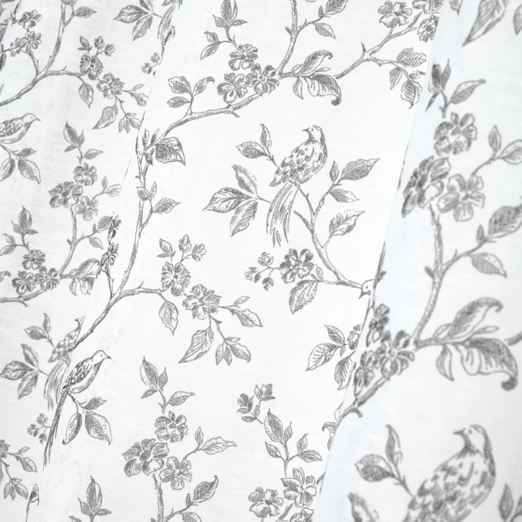 Tenda in cotone con occhielli e stampa floreale