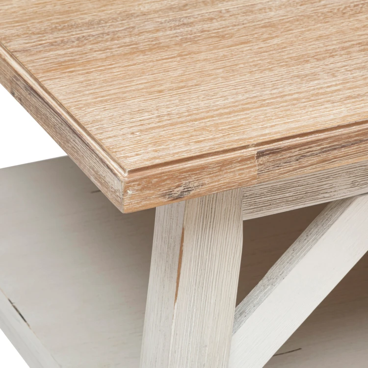 Table basse aspect bois rectangulaire