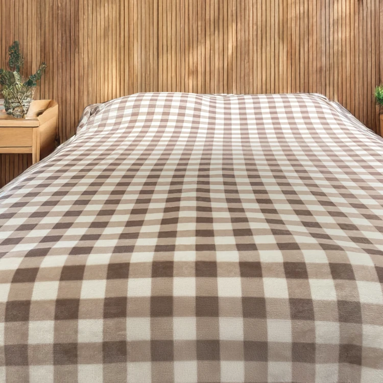 Capa de sofá e de cama de lã em xadrez