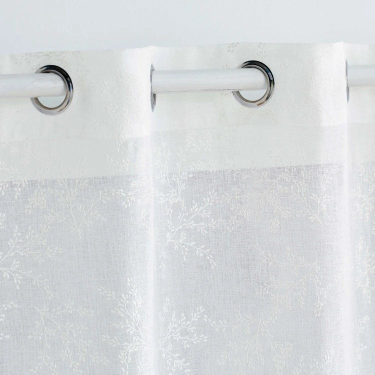 Schlaufen-Store aus gewebtem Voile mit Blattmuster