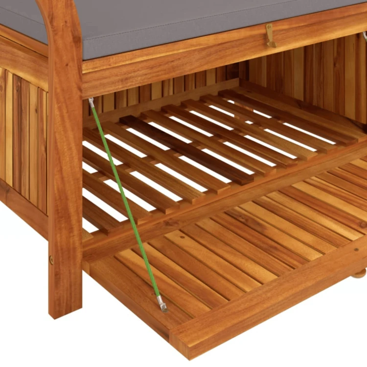 Banc de rangement extérieur en acacia