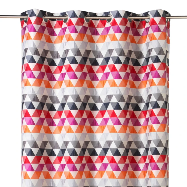 Rideau jacquard tamisant motifs triangles