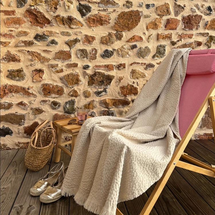 Plaid aus Baumwoll-Jacquard mit Wassertropfenmuster