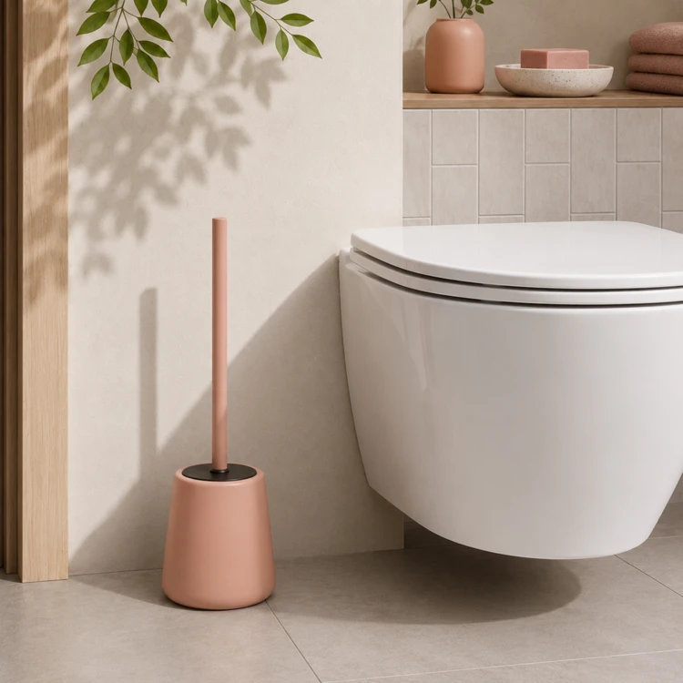 Toilettenbürste mit Halter aus Feinsteinzeug