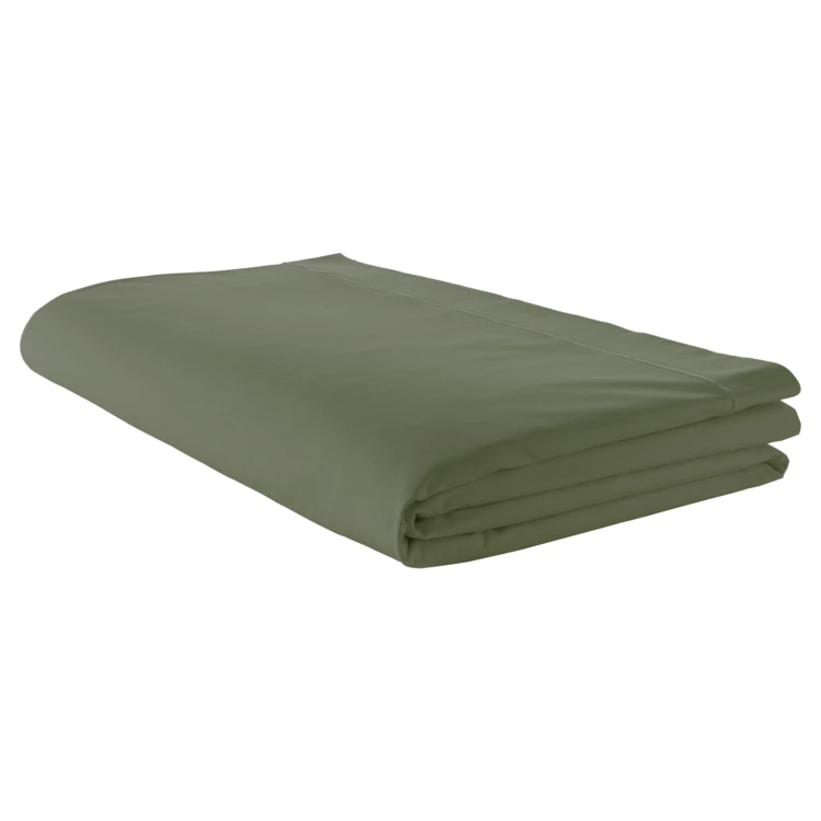 Drap plat piqué uni en percale de coton