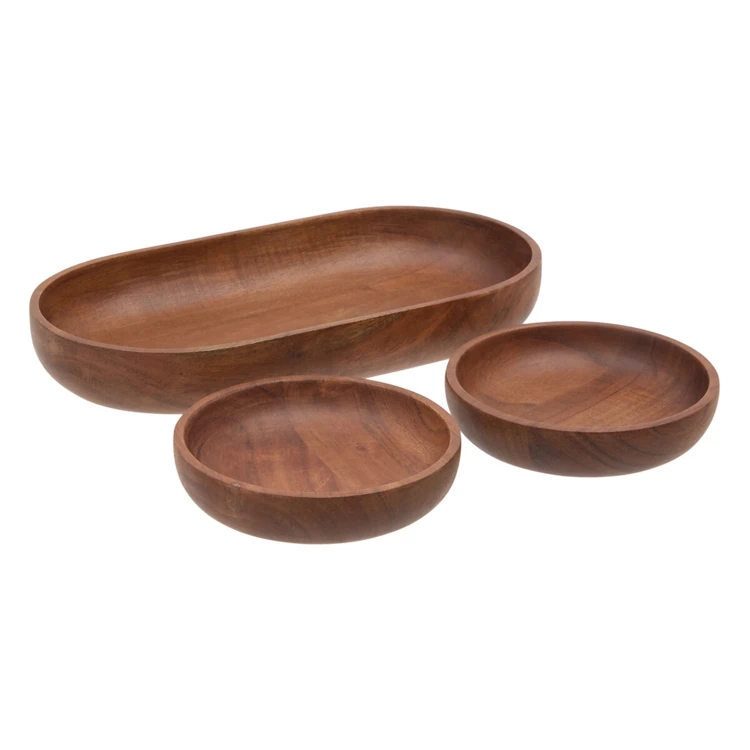 Set de 3 coupelles apéritif en bois d’acacia