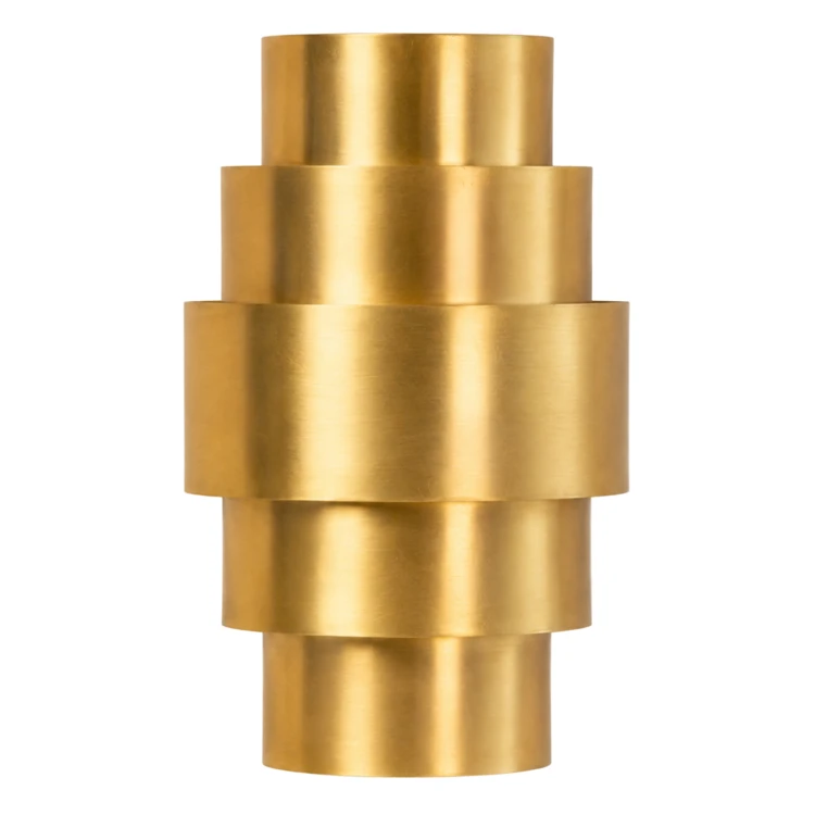 Afgeronde wandlamp van messing