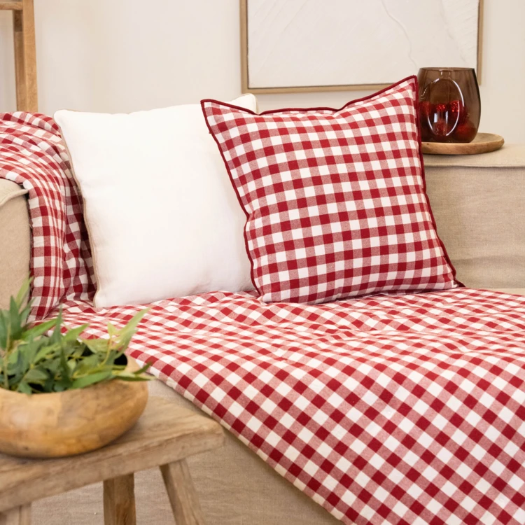 Édredon motif vichy en coton