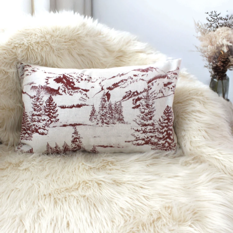 Coussin décoratif déhoussable style montagne