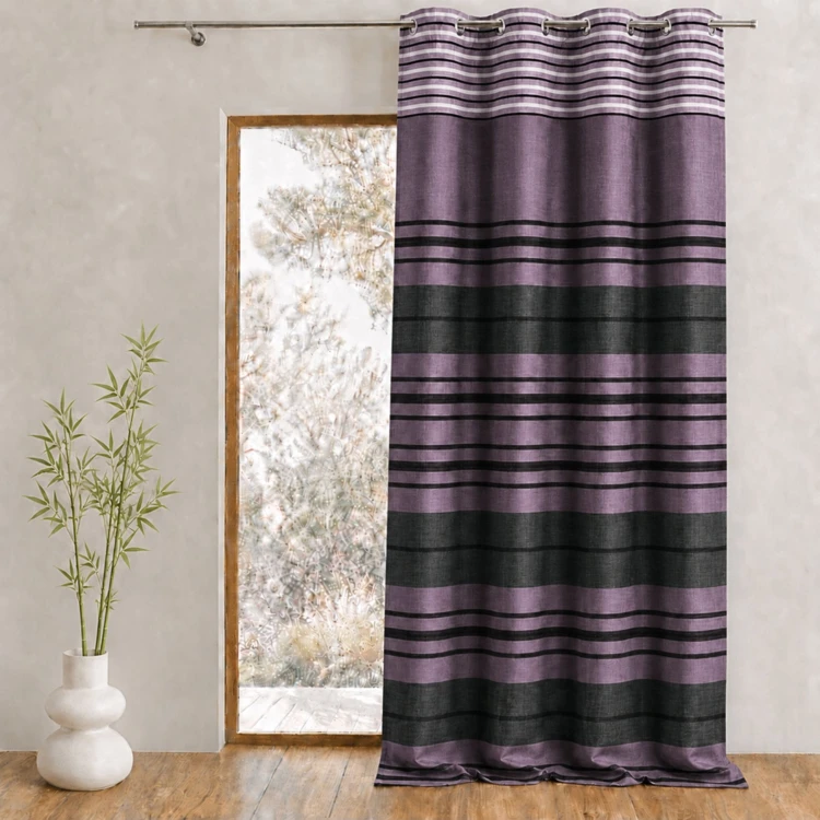 Vorhang Shantung Streifen Chenille