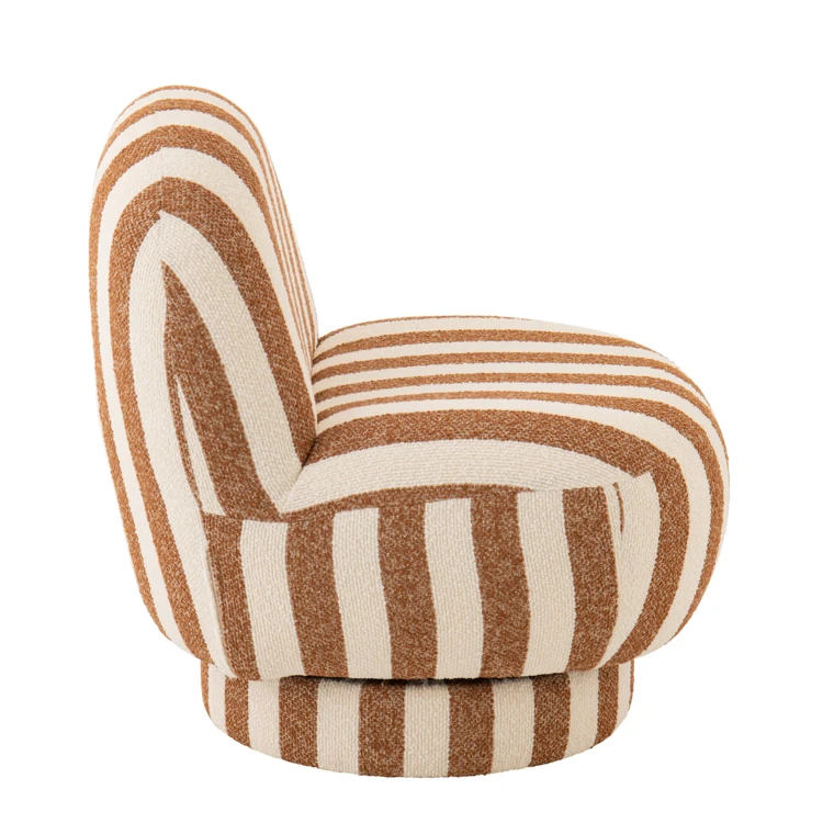 Lounge-Sessel mit gestreiftem Stoffbezug