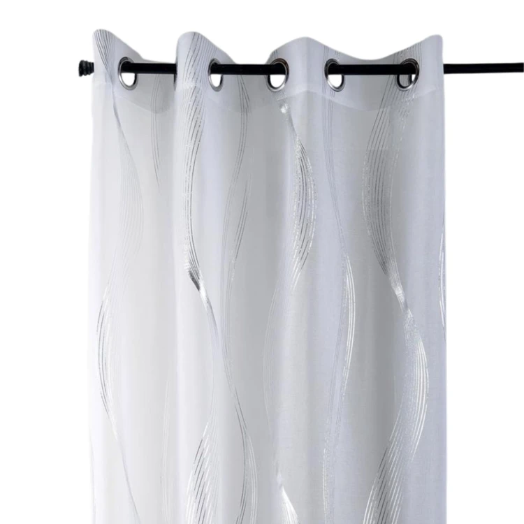 Voile metallizzato a righe ondulate