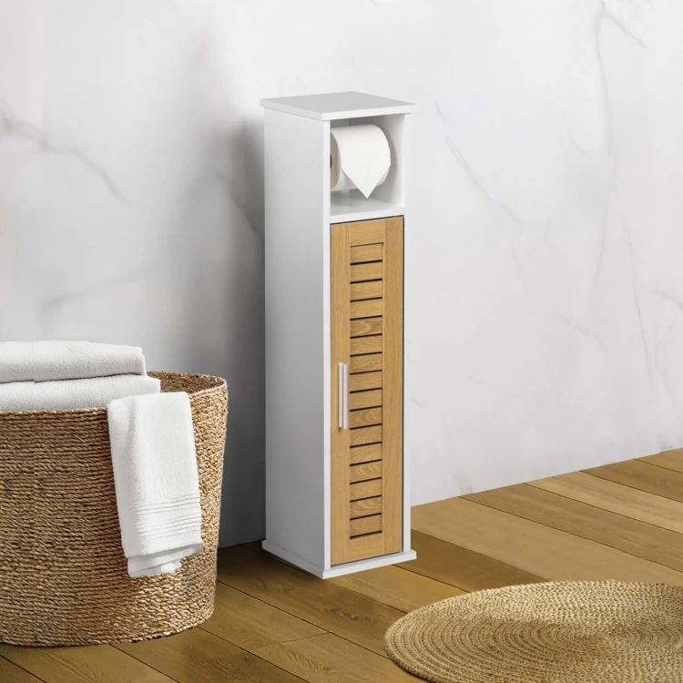 Meuble dérouleur papier WC avec rangement intégré