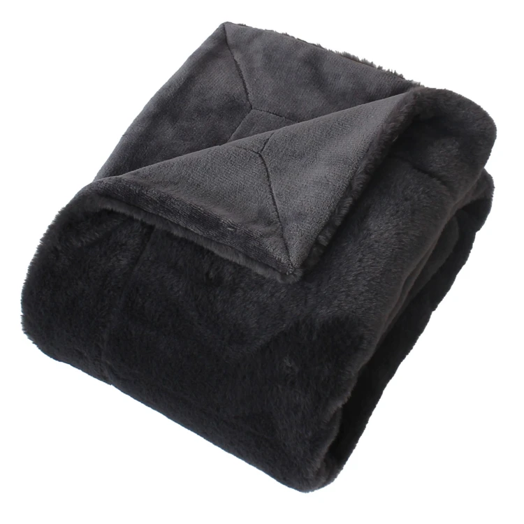 Plaid imitation fourrure double face flanelle
