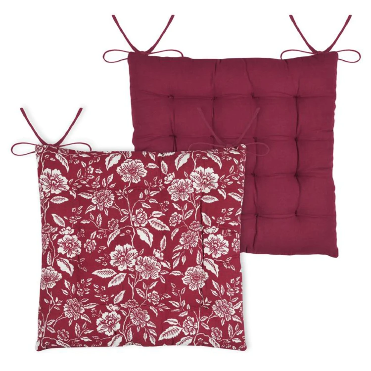 Galette de chaise motif fleurs