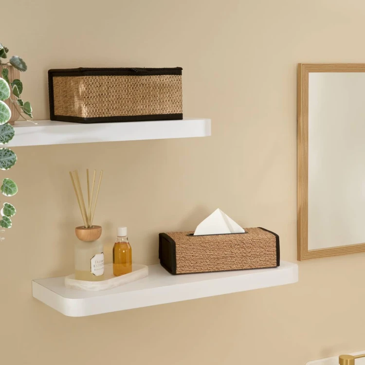 Tissuebox van bamboe en polyester