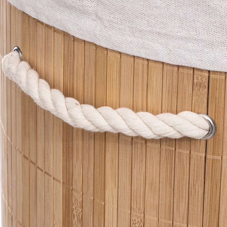 Ronde bamboe wasmand 48L