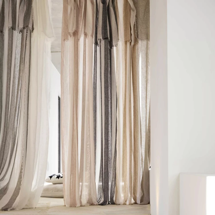 Cortina de panel ajustable de lino TURIN HAOMY