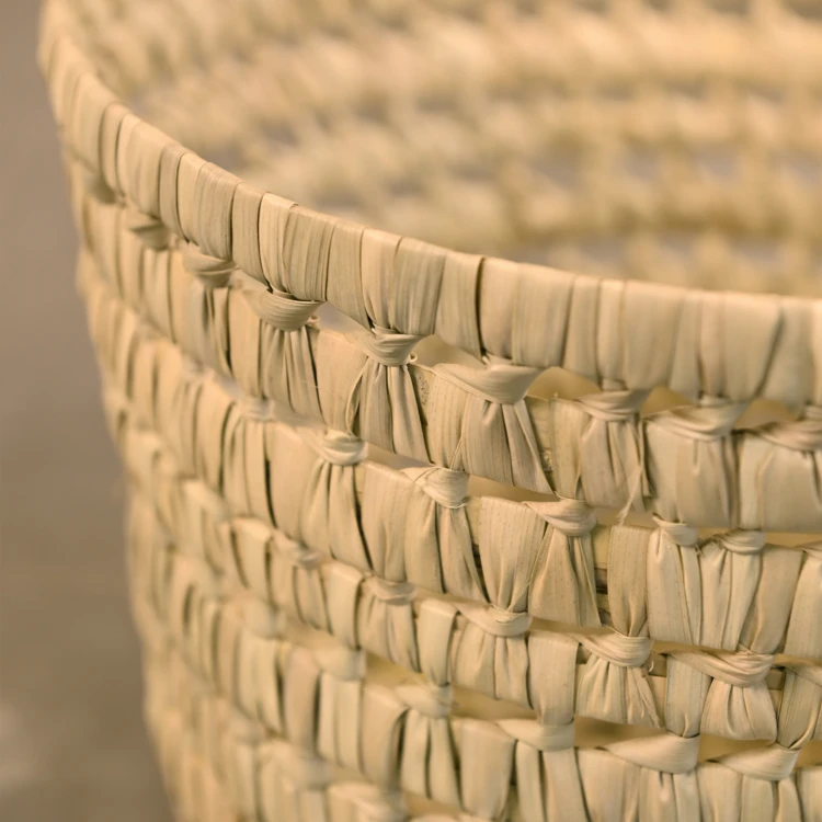 Panier de rangement rond feuilles de palmier