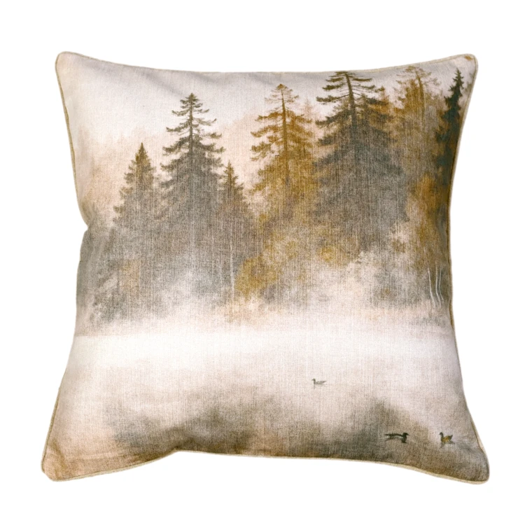Wendekissen mit Aquarell-Wald-Print