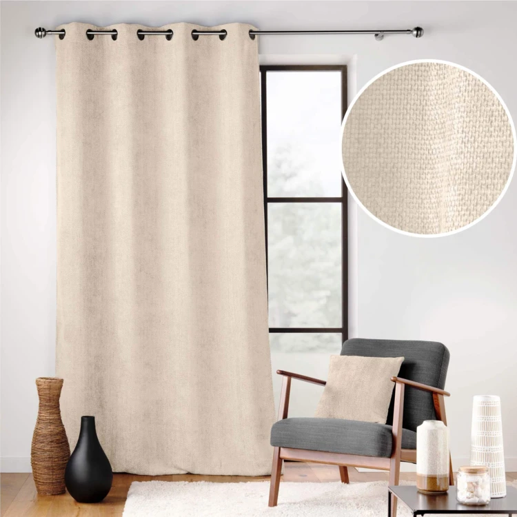 Rideau à œillets en velours chenille