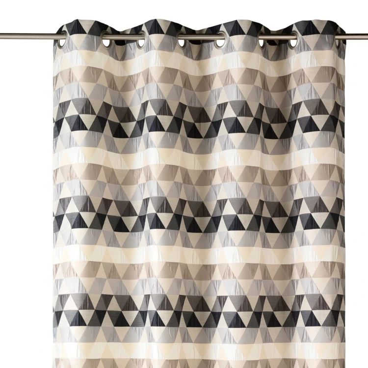 Rideau jacquard tamisant motifs triangles